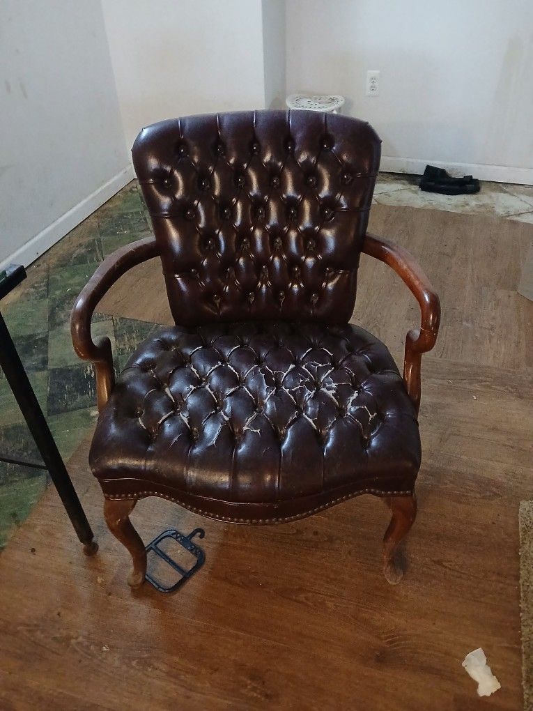 2 Vintage Genuine Leather Chairs