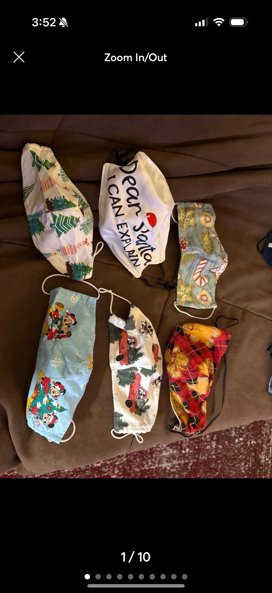 mickey & Minnie mouse Christmas face masks lot