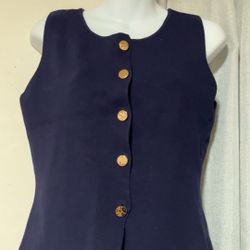 Milk And Honey Navy Blue Vest With Gold Buttons XL 