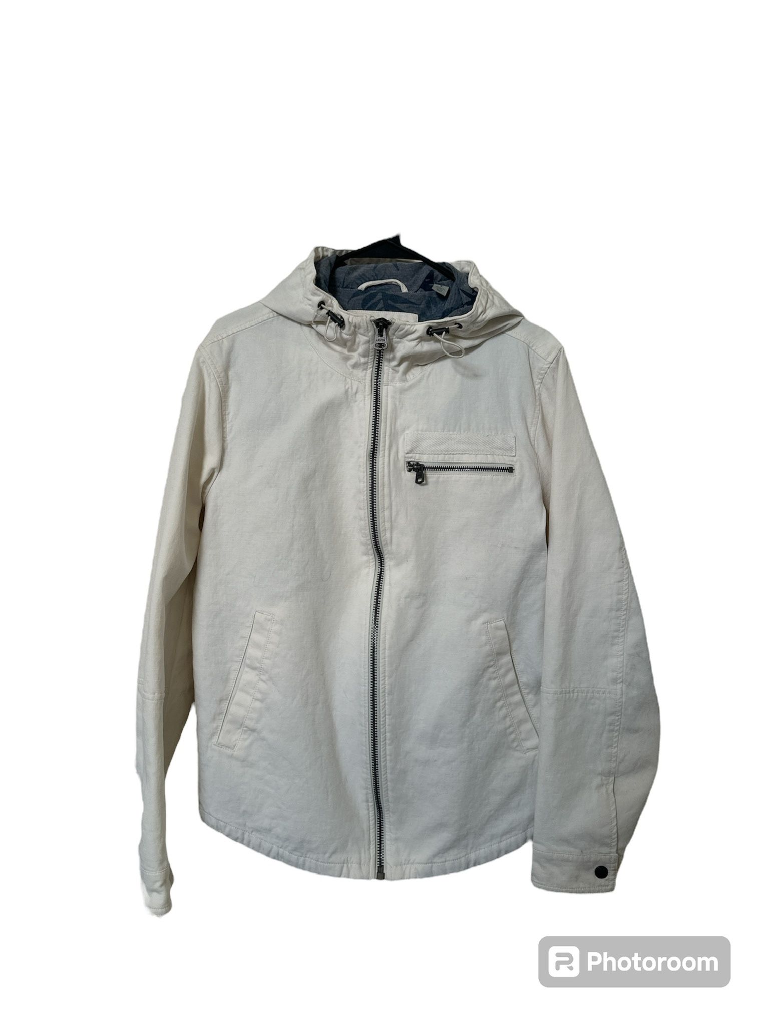 White Levi’s Zip Up Jacket With Hood (men’s Small)