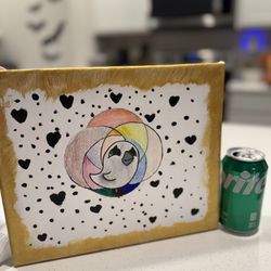 Local Art Canvas Painting Puffin Rock Mixed Media