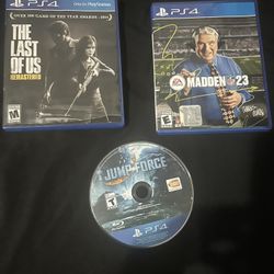 PlayStation 4 Games Bundle – Madden 23, The Last of Us Remastered, Jump Force