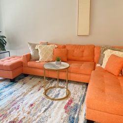 Orange Sectional Couch