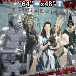 Vintage The Wizard of Oz Tapestry Throw 1997 Blanket Theres No Place Like Home