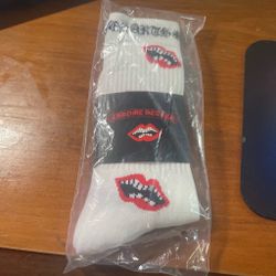 White chrome socks
