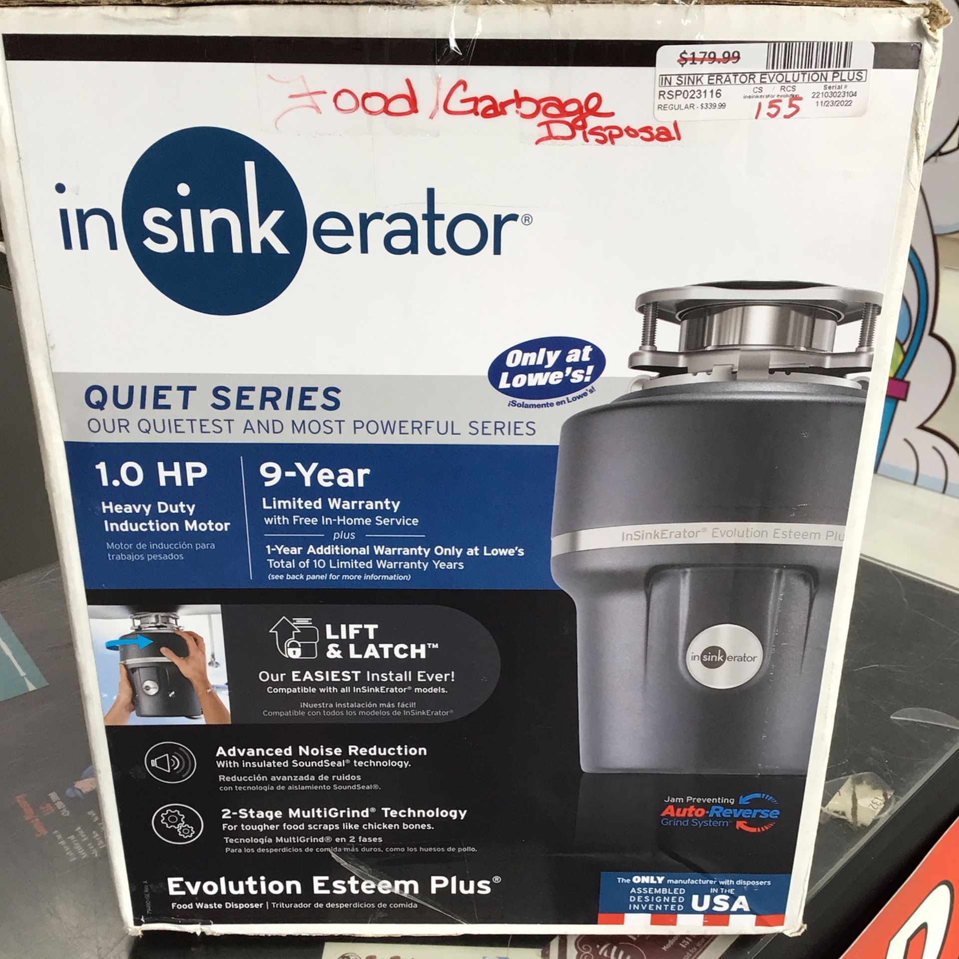 Insinkerator Evolution Esteem Plus/ Rsp023116