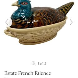 Sarreguemines Co. Porcelain Pheasant