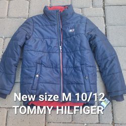 New! Boys Medium Size 10/12 M TOMMY HILFIGER Navy blue Winter Coat Nwt
