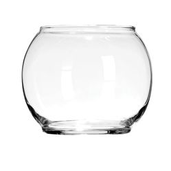 5 X Clear Round Glass Floral Bowls