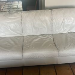 White Leather Natuzzi Editions Couch