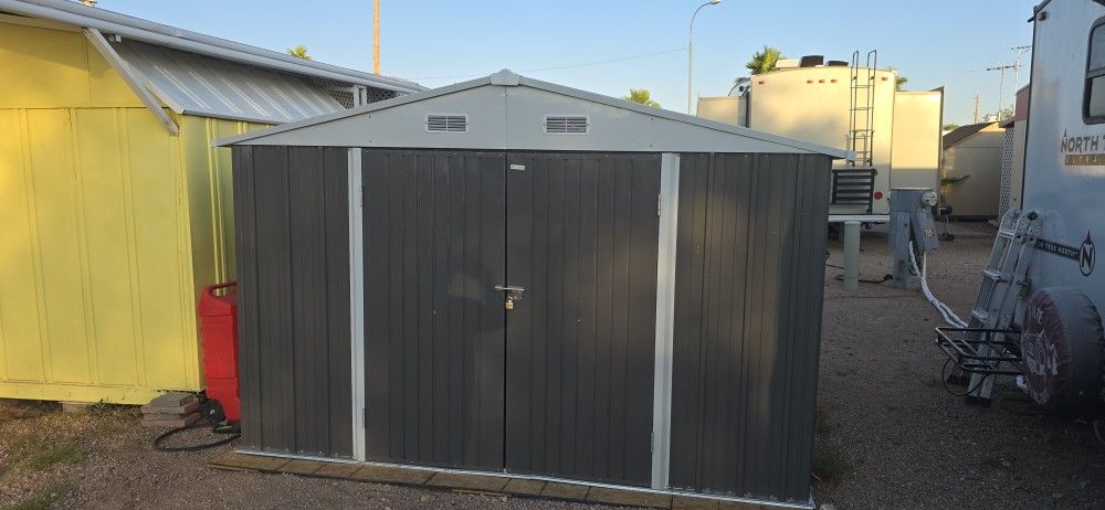 π₯ Practically New Metal Shed β 10x10β With Flooring! π₯