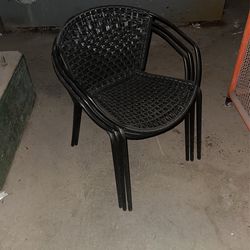 Set Of 3 Wicker Chairs