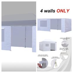 Eurmax USA Full Zippered Walls for 10 x 10 Easy Pop Up Canopy Tent,Enclosure Sidewall Kit with Roller Up Mesh Window and Door 4 Walls ONLY,NOT Includi