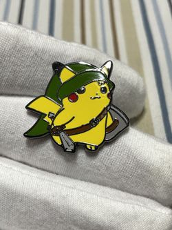 Pikachu As Link Zelda Enamel Pin Brooch Anime Gift Cute