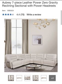 7 Piece Leather Power Zero Gravity Sectional 