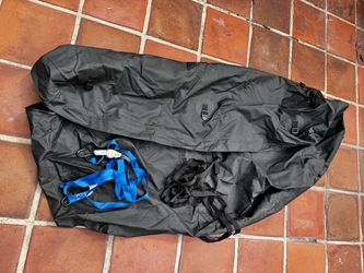 Large Black Cargo Bag with Straps and Carabiner