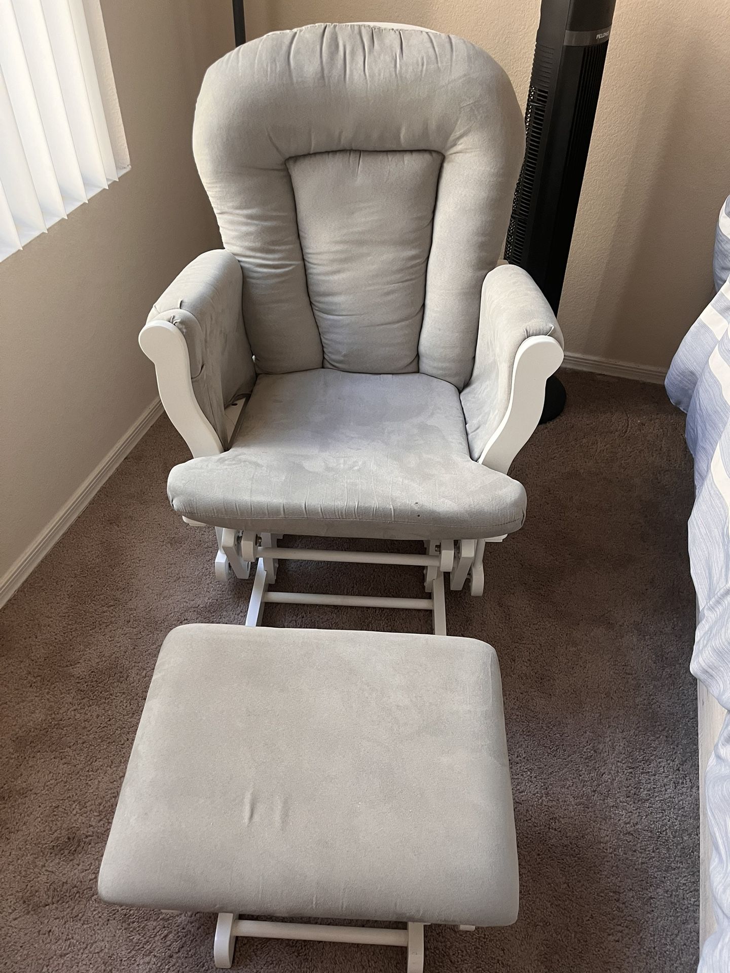 Padded Glider Rocker And Ottoman