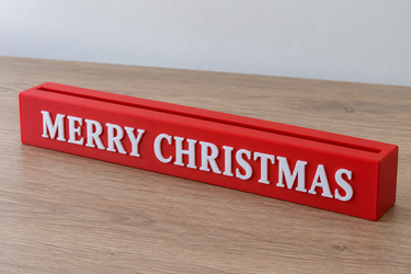 Merry Christmas Card Display Rail, Holiday Greeting Card Stand, Custom Colors