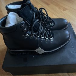 New Cole Haan Men's ZeroGrand Hiker Boot Black Leather Size 7.5
