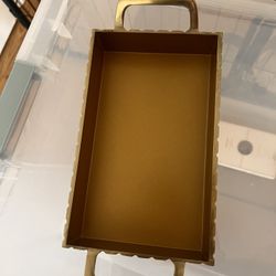 Gold Decorative Tray with Handles