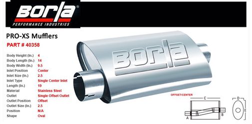 Borla 40358 ProXS Muffler