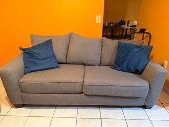 86" Gray 3-Seater Sofa with Pillows – $100 OBO