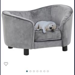 Small Velvet Grey Pet Couch