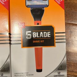 W Brand 5blade Shave Kit/ 1 Razor Handle & 12 Cartridges 