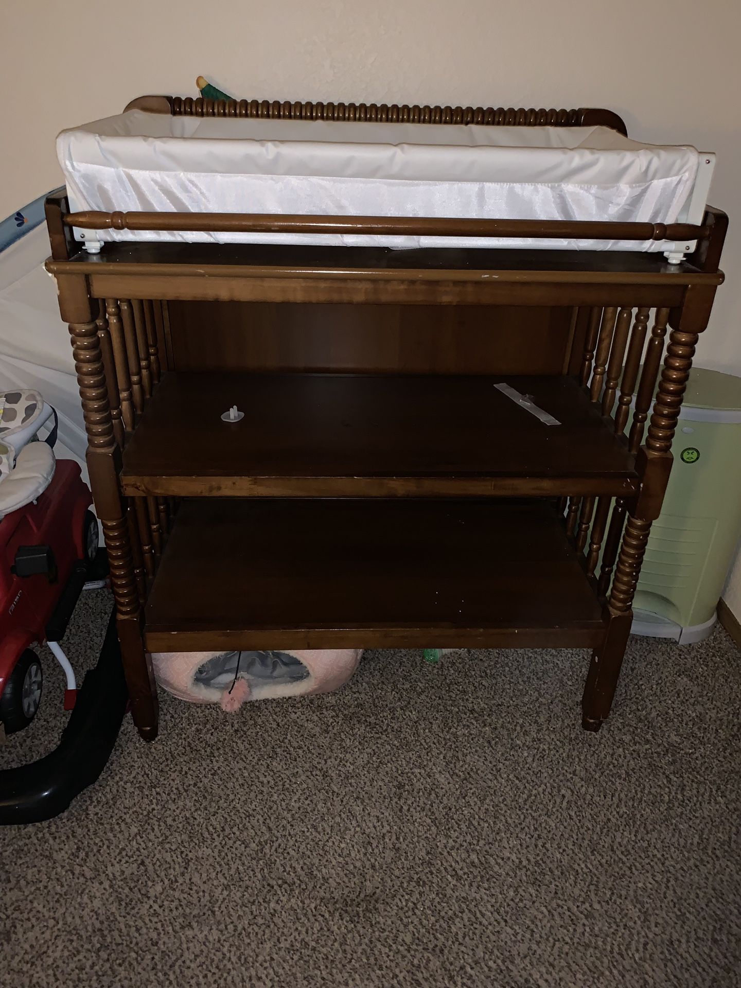 Solid wood changing table