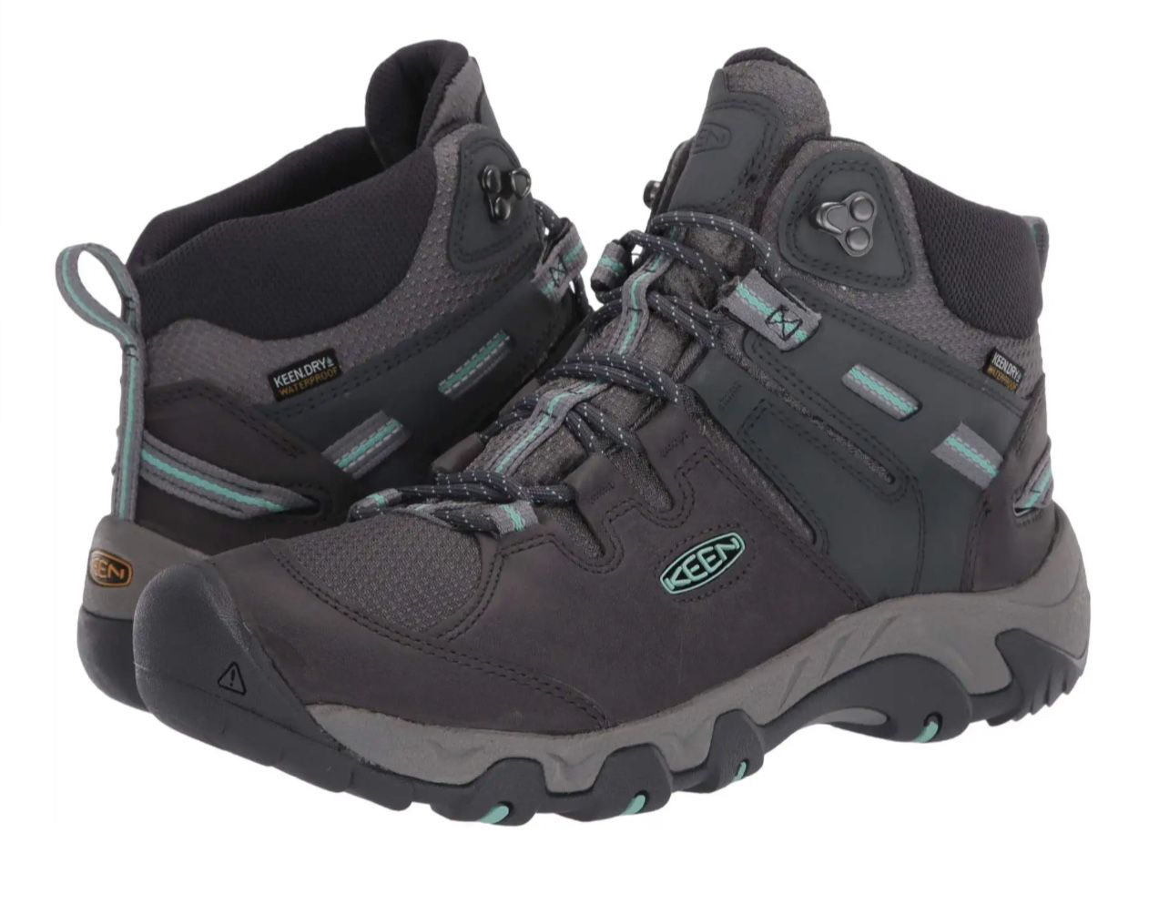 KEEN SIZE 9 Women's Steens Mid Height Leather Waterproof Hiking Boot Steel Grey Shoes Sneakers
