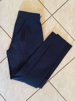 Everlane The Bi-Stretch Work Pant Navy Blue Side Zip Slim Ankle Trousers Size 00