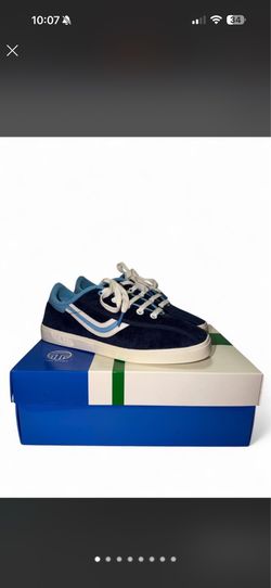 TORY BURCH Blue and White Suede Sneakers