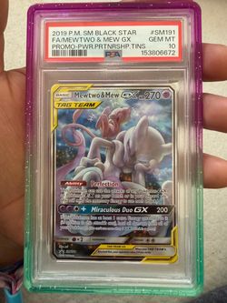 Mewtwo and Mew GX PSA 10 Tag Team
