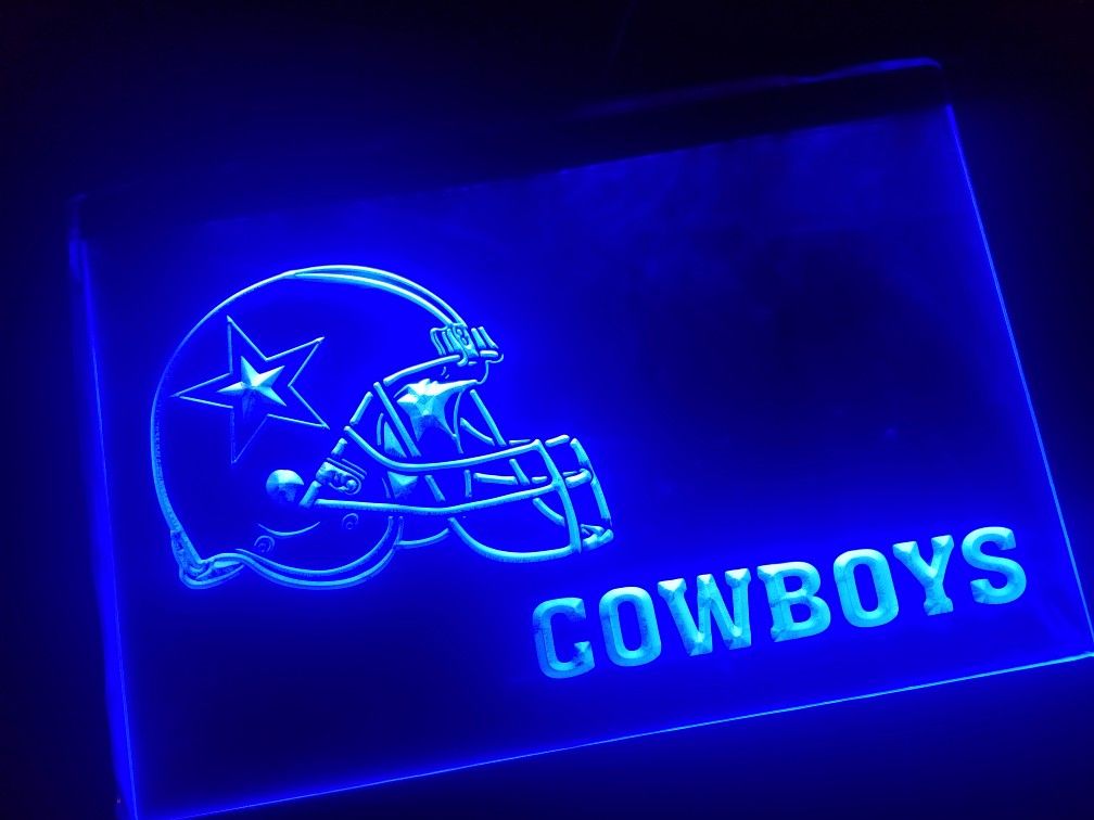 New NFL 16x12" Led plexiglass light up sign with 4ft cord and chain to hang