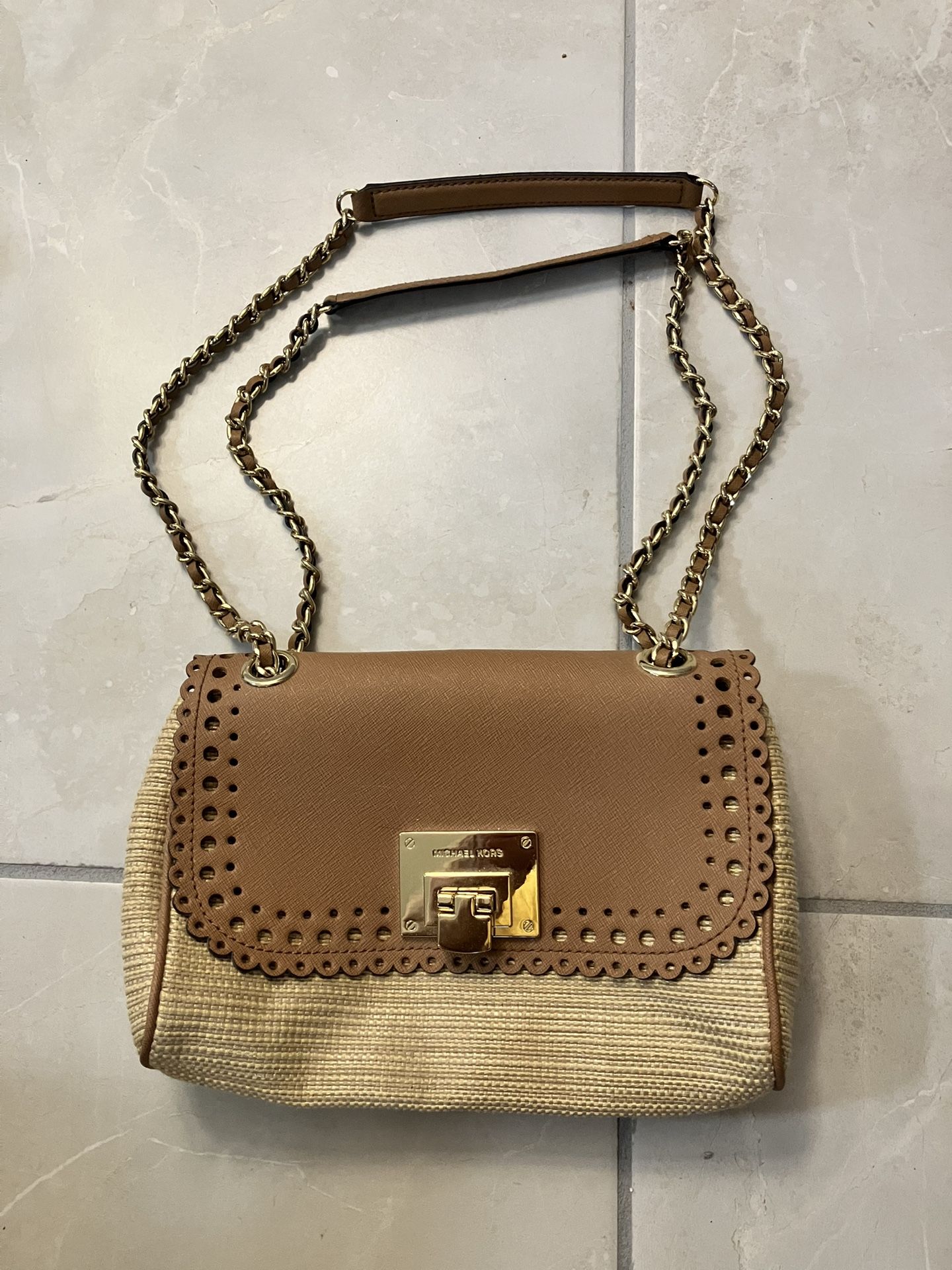 Michael Kors Violet Vivian Shoulder Flap Handbag