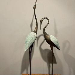 Pair Of Mid Century Metal Art Display