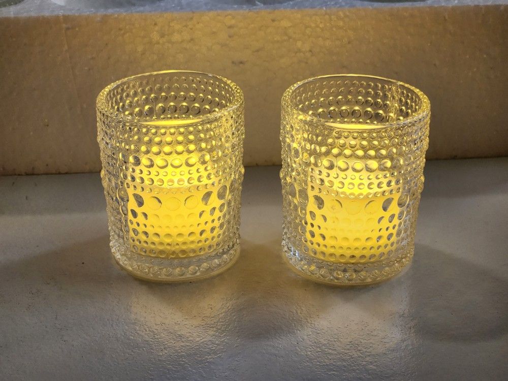 Clear Glass Votive Candle Holders With Candles