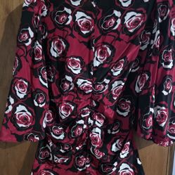 ROSE PRINT TOP ( KIMONO)
