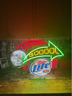 Rare Miller Lite "GOOOL" Soccer Animated Neon Sign