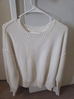 Cream Chunky Knit Crewneck Sweater