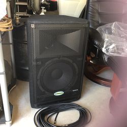 Two Samson resound HD speakers with 50 foot cords