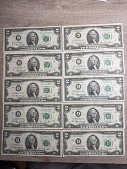 (10) 1976 Bicentennial 2.00 Bills