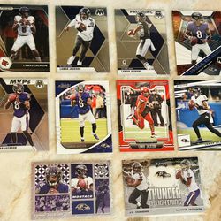 NFL Panini Baltimore Ravens Lamar Jackson 10 Card Football Trading Card Lot