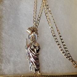 Cadena Cubana De ORO LAMINADO con Dije De SAN JUDAS TADEO