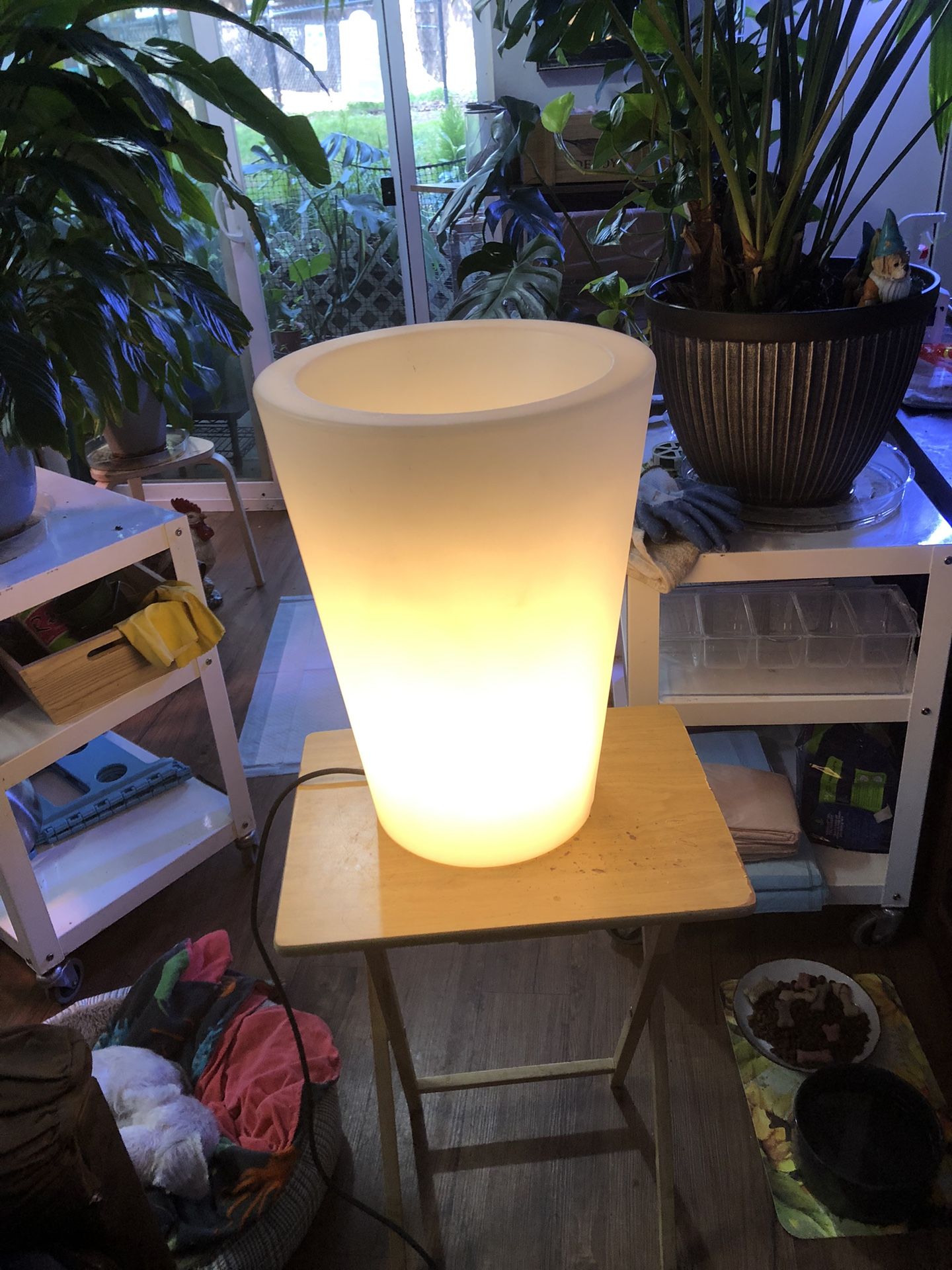 Hard Plastic Stand For Plants Etc/ 8ft Cord/ Drain Holes, Can Use Other Colored Lights