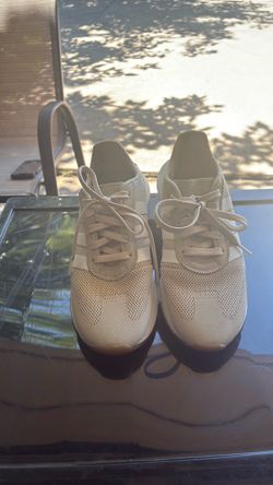 Beige and white