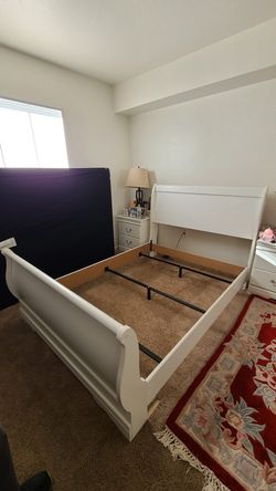 Ashley Sleigh Bed - Full - with Wardrobe and 2 Night  Stands