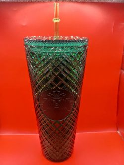 Starbucks Green Diamond Studded Cold Cup Tumbler