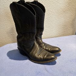 Men’s Black Leather Vintage Justin Boots Style 1524