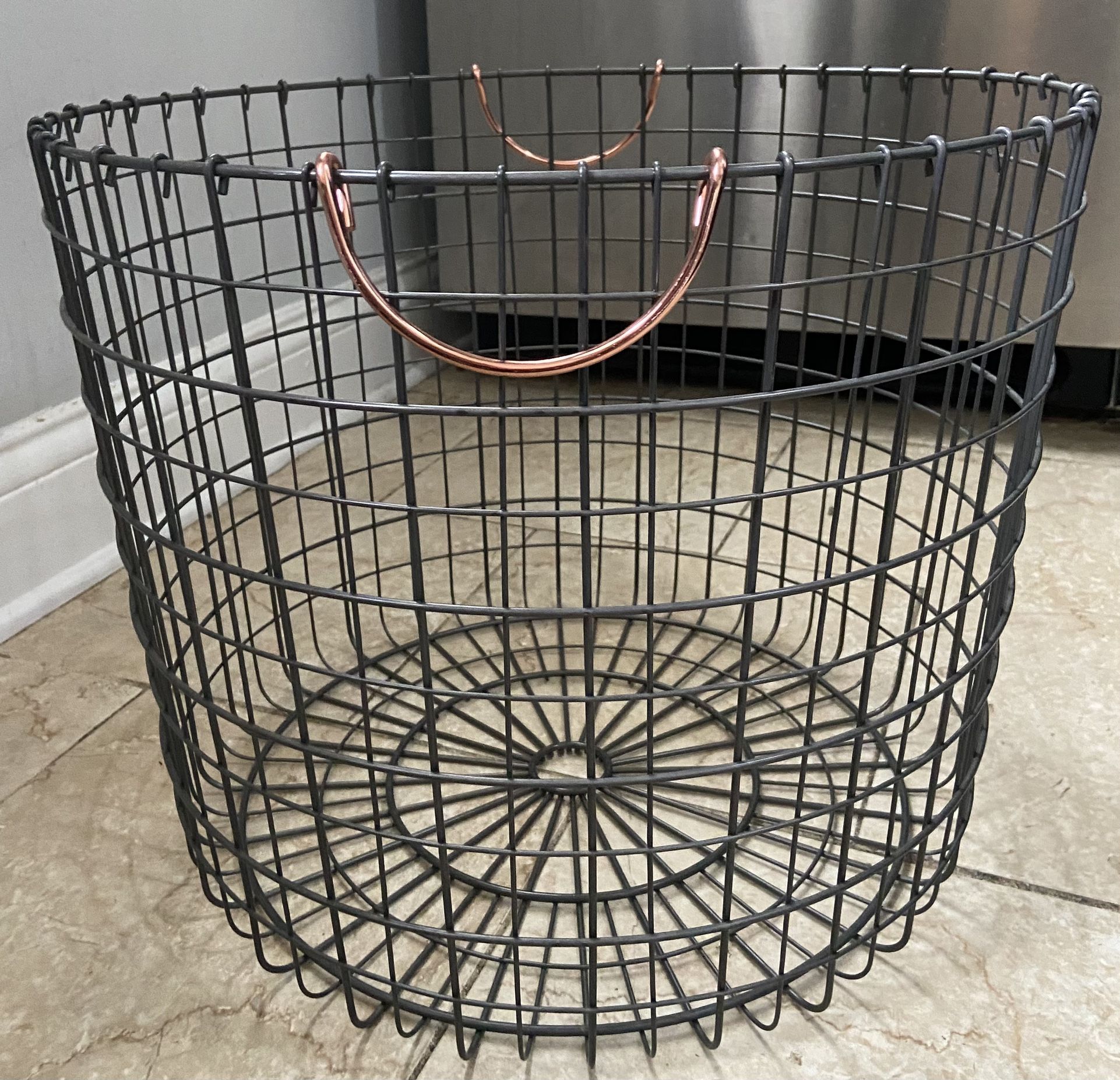 Extra Large Round Wire Decorative Storage Bin with Handles Copper - Threshold™